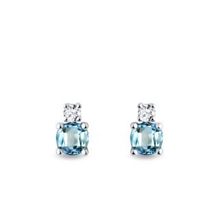 GOLDOHRRINGE MIT TOPAS UND DIAMANTEN - OHRRINGE TOPAS - OHRRINGE