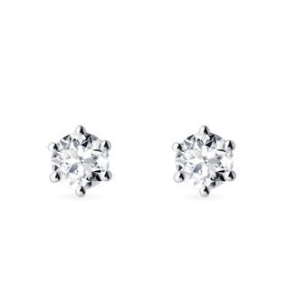 PUCES DE DIAMANT EN OR BLANC D'UN DIAMÈTRE DE 4,3 MM - PUCES D'OREILLES EN DIAMANT - BOUCLES D'OREILLES