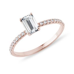 BAGUE EN OR ROSE AVEC DIAMANTS - BAGUES DE FIANÇAILLES EN DIAMANT - BAGUES DE FIANÇAILLES