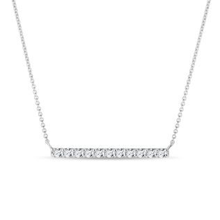 WHITE GOLD NECKLACE WITH A DIAMOND BAR - DIAMOND NECKLACES - NECKLACES