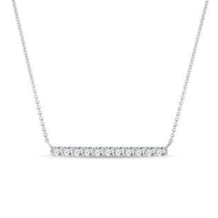 NASZYJNIK Z BIAŁEGO ZŁOTA Z BRYLANTOWYM PRĘCIKIEM - NASZYJNIKI Z DIAMENTAMI - NASZYJNIKI