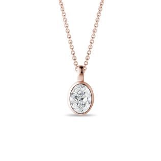 HALSKETTE MIT 0,69 CT OVALEM LABORDIAMANT IN ROSÉGOLD - KETTEN MIT DIAMANTEN - KETTEN