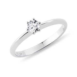 BAGUE DE FIANÇAILLES EN OR BLANC ET DIAMANT - SOLITAIRES - BAGUES DE FIANÇAILLES