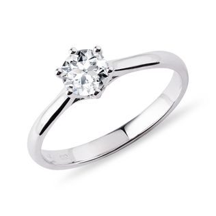 BAGUE DE FIANÇAILLES EN OR BLANC AVEC DIAMANT 0,5CT - SOLITAIRES - BAGUES DE FIANÇAILLES