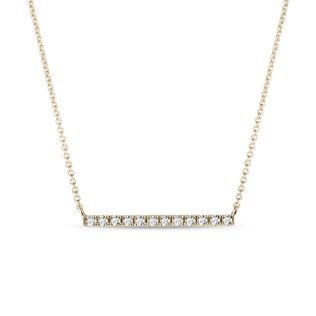 GOLD NECKLACE WITH A DIAMOND BAR - DIAMOND NECKLACES - NECKLACES