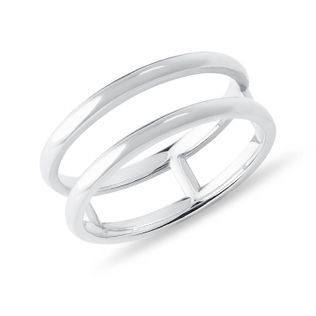 DOPPELTER RING AUS 14 KT WEISSGOLD - RINGE WEISSGOLD - RINGE