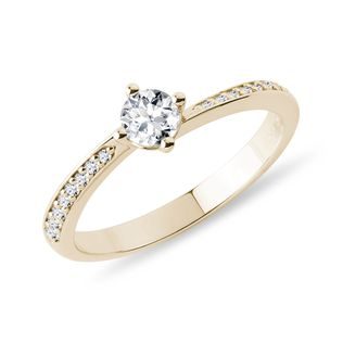 ENGAGEMENT RING WITH BRILLIANTS IN 14K GOLD - DIAMOND ENGAGEMENT RINGS - ENGAGEMENT RINGS