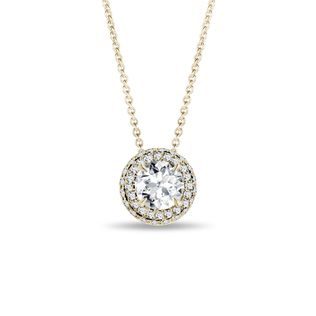 HALO-HALSKETTE MIT 1 CT LABORDIAMANT IN GELBGOLD - KETTEN MIT DIAMANTEN - KETTEN