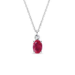 RUBINHALSKETTE MIT DIAMANTEN IN WEISSGOLD - KETTEN MIT RUBIN - KETTEN