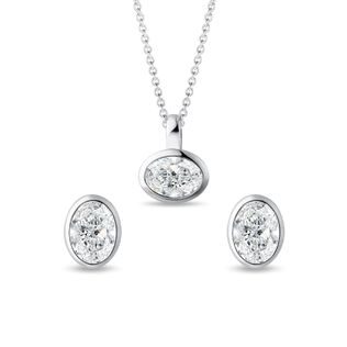SCHMUCKSET MIT OVALEN DIAMANTEN IN WEISSGOLD - SCHMUCK SETS DIAMANT - SCHMUCK