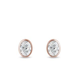 OHRRINGE MIT OVALEN LABOR-DIAMANTEN IN ROSÉGOLD - OHRSTECKER DIAMANT - OHRRINGE