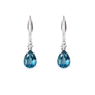 White gold shop topaz earrings