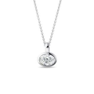 HALSKETTE MIT OVALEM LABOR-DIAMANT IN WEISSGOLD - KETTEN MIT DIAMANTEN - KETTEN
