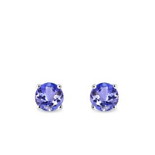 BOUCLES D'OREILLES EN OR AVEC TANZANITES - BOUCLES D’OREILLES EN TANZANITE - BOUCLES D'OREILLES