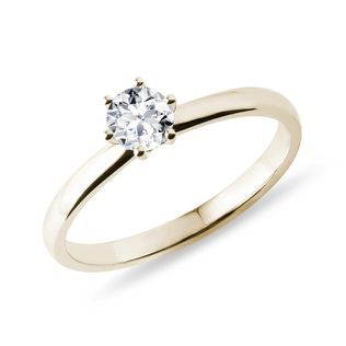 CLASSIC GOLD ENGAGEMENT RING WITH BRILLIANT - SOLITAIRE ENGAGEMENT RINGS - ENGAGEMENT RINGS