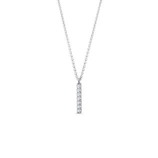 COLLIER EN OR BLANC AVEC BARRETTE DE DIAMANTSS - COLLIERS AVEC DIAMANTS - COLLIERS