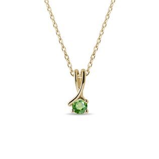 GREEN DIAMOND RIBBON NECKLACE IN YELLOW GOLD - DIAMOND NECKLACES - NECKLACES