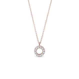 Diamond circle necklace in rose gold