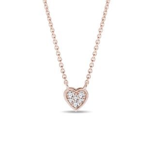 COLLIER EN OR ROSE AVEC PENDENTIF ET DIAMANTS - COLLIERS AVEC DIAMANTS - COLLIERS