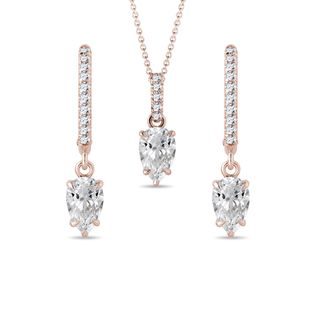 14K ROSE GOLD JEWELRY SET WITH LAB GROWN DIAMONDS - JEWELRY SETS - FINE JEWELRY