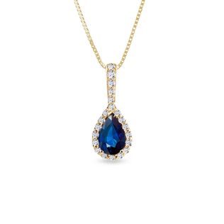 Sapphire and diamond necklace in white gold | KLENOTA