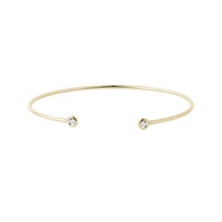 DIAMOND BEZEL BRACELET IN YELLOW GOLD - CUFF BRACELETS - BRACELETS