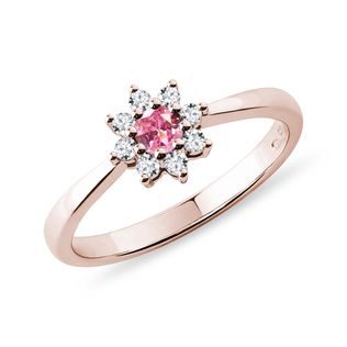 PINK SAPPHIRE FLOWER RING IN ROSE GOLD - SAPPHIRE RINGS - RINGS