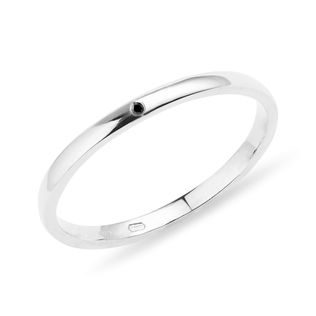 BAGUE EN OR BLANC AVEC DIAMANT NOIR - ALLIANCES DE MARIAGE FEMMES - ALLIANCES DE MARIAGE