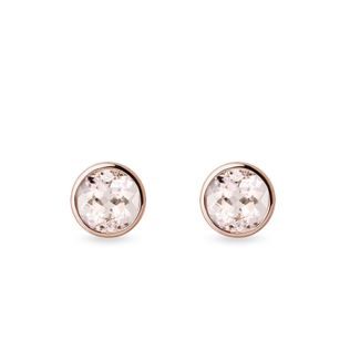 Simple morganite earrings in rose gold