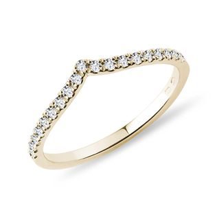 DIAMOND CHEVRON RING IN YELLOW GOLD - WOMEN'S WEDDING RINGS - WEDDING RINGS