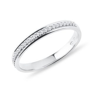 BAGUE EN OR BLANC AVEC DIAMANTS - ALLIANCES DE MARIAGE FEMMES - ALLIANCES DE MARIAGE