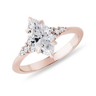 RING MIT 1 CT LABORDIAMANT IM MARQUISE-SCHLIFF IN ROSÉGOLD - RINGE MIT LAB GROWN DIAMANTEN - VERLOBUNGSRINGE