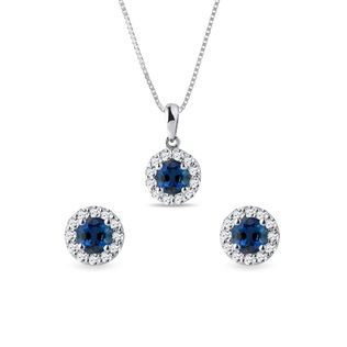 Sapphire Jewelry Set in White Gold