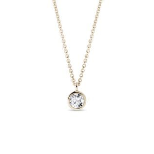 PŘÍVĚSEK S BEZEL DIAMANTEM VE ŽLUTÉM ZLATĚ - NÁHRDELNÍKY S DIAMANTY - NÁHRDELNÍKY