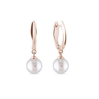 PEARL EARRINGS IN ROSE GOLD - PEARL EARRINGS - PEARL JEWELLERY