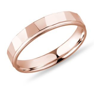 HERRENRING MIT FACETTIERTER OBERFLÄCHE AUS ROSÉGOLD - TRAURINGE FÜR HERREN - TRAURINGE