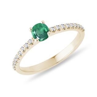 RING MIT DIAMANT UND SMARAGDEN AUS GELBGOLD - RINGE MIT SMARAGD - RINGE