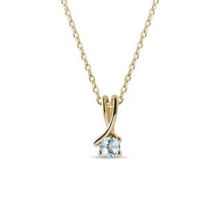 AQUAMARINE NECKLACE IN YELLOW GOLD - AQUAMARINE NECKLACES - NECKLACES