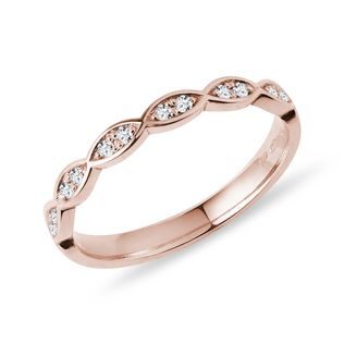 WEDDING RING WITH DIAMONDS IN ROSE GOLD - WOMEN'S WEDDING RINGS - WEDDING RINGS