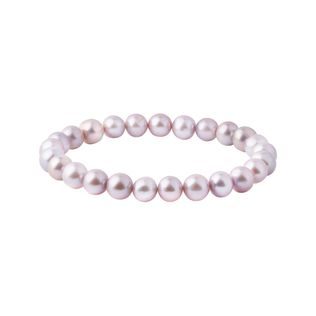 Pink pearl bracelet on elastic band