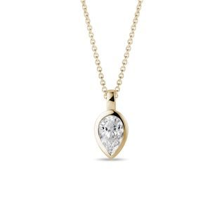 HALSKETTE MIT 0,7 CT DIAMANTEN IN TROPFENFORM AUS GOLD - KETTEN MIT DIAMANTEN - KETTEN