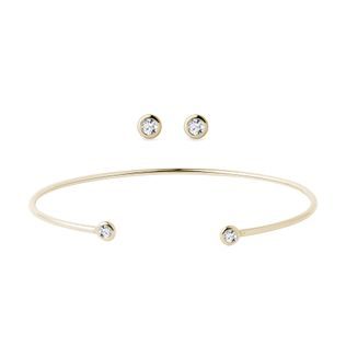 MINIMALIST DIAMOND JEWELRY SET IN YELLOW GOLD - DIAMOND SETS - FINE JEWELRY