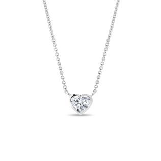 HALSKETTE MIT 0,30 CT HERZDIAMANT IN WEISSGOLD - KETTEN MIT DIAMANTEN - KETTEN