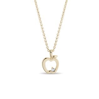 Apple necklace in 14k yellow gold