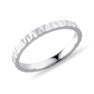 DAMENRING MIT FACETTIERTEM MUSTER AUS WEISSGOLD - RINGE WEISSGOLD - RINGE