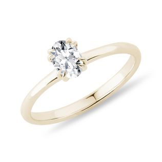 OVAL DIAMOND ENGAGEMENT RING IN 14K YELLOW GOLD - DIAMOND ENGAGEMENT RINGS - ENGAGEMENT RINGS