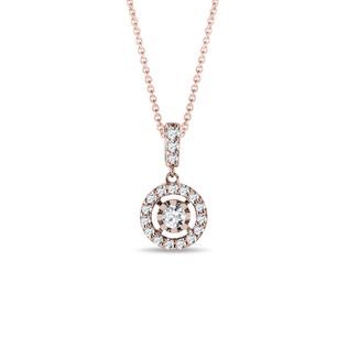 COLLIER EN OR ROSE SERTI DE DIAMANTS - COLLIERS AVEC DIAMANTS - COLLIERS