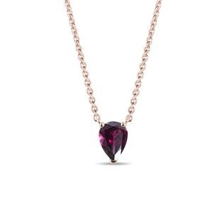 Necklace with Rhodolite in Rose Gold