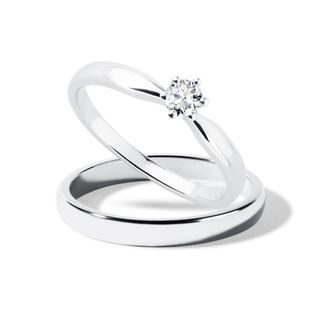 EHERINGSET AUS 14 KT WEISSGOLD - TRAURING- UND VERLOBUNGSSETS - VERLOBUNGSRINGE