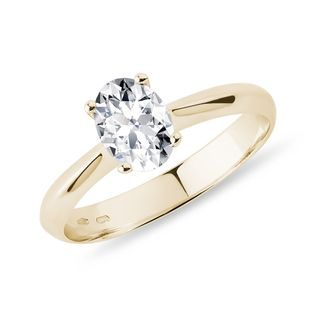 EXQUISITE OVAL DIAMOND RING IN YELLOW GOLD - DIAMOND ENGAGEMENT RINGS - ENGAGEMENT RINGS